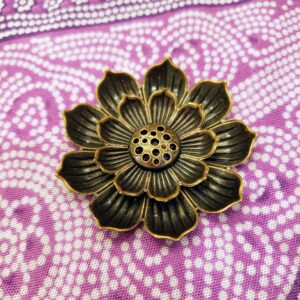 Brass Incense Holder; Elegant Lotus Design