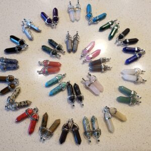 Healing Gemstone and Crystal Pendent Earrings