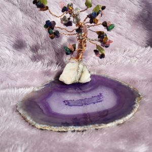 Crystal Gemstone Wire Tree on Violet Agate base.