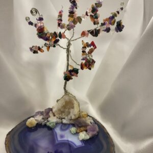 Crystal Gemstone Wire Tree on Indigo Agate base. 062024