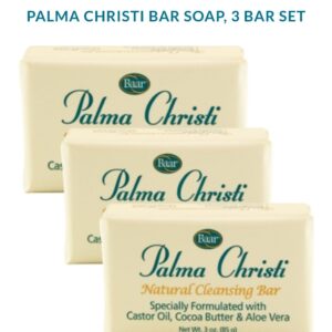 Palma Christi Soap, made with Castor Oil, Cocoa Butter & Aloe Vera.  3 Bar Set.