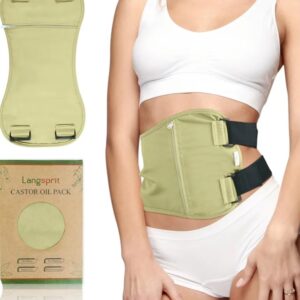 Castor Oil Pack,  Natural Bamboo Cotton, Olive Green.