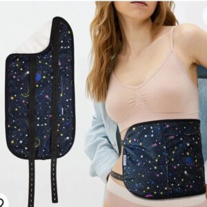 Castor Oil Pack for Waist. Black with Stars.